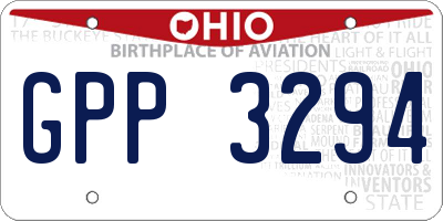 OH license plate GPP3294