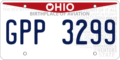 OH license plate GPP3299
