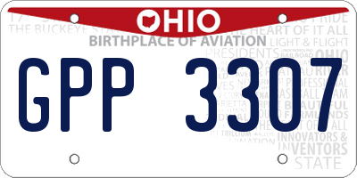 OH license plate GPP3307