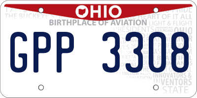 OH license plate GPP3308