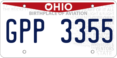 OH license plate GPP3355