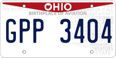 OH license plate GPP3404
