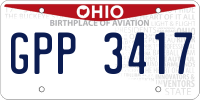 OH license plate GPP3417