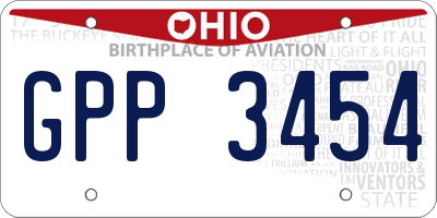 OH license plate GPP3454