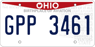 OH license plate GPP3461