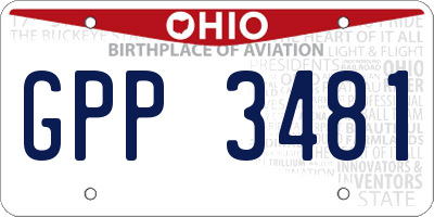 OH license plate GPP3481