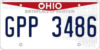 OH license plate GPP3486