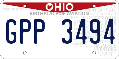 OH license plate GPP3494