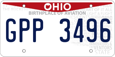 OH license plate GPP3496