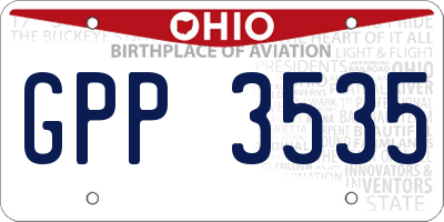 OH license plate GPP3535