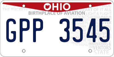 OH license plate GPP3545