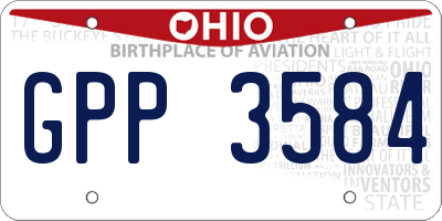 OH license plate GPP3584