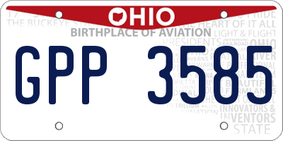 OH license plate GPP3585