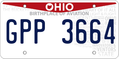 OH license plate GPP3664