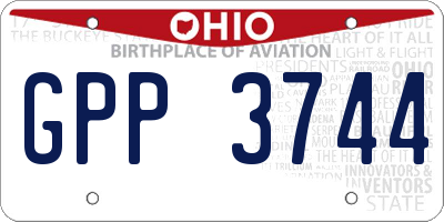 OH license plate GPP3744