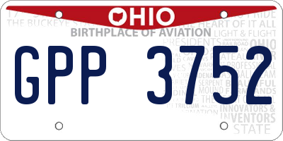OH license plate GPP3752