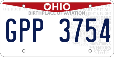 OH license plate GPP3754
