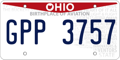 OH license plate GPP3757
