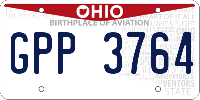 OH license plate GPP3764