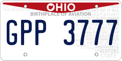 OH license plate GPP3777
