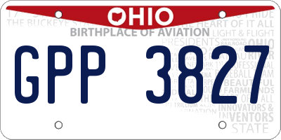 OH license plate GPP3827