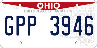 OH license plate GPP3946