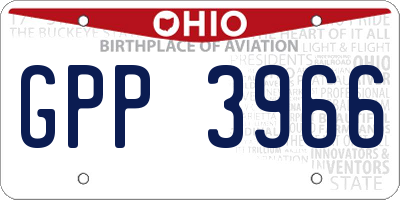 OH license plate GPP3966