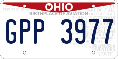 OH license plate GPP3977
