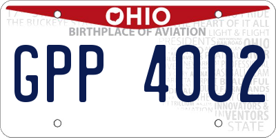 OH license plate GPP4002