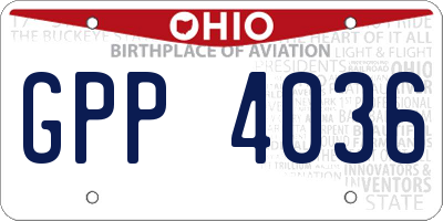 OH license plate GPP4036