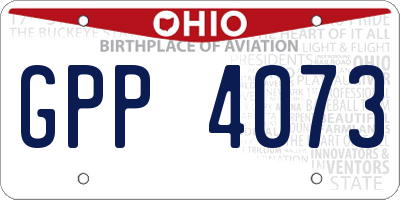OH license plate GPP4073