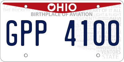 OH license plate GPP4100