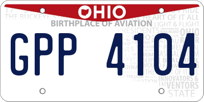 OH license plate GPP4104