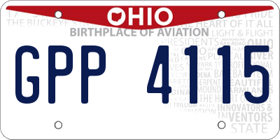 OH license plate GPP4115