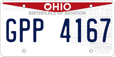 OH license plate GPP4167
