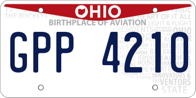 OH license plate GPP4210