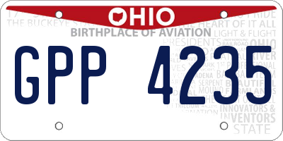 OH license plate GPP4235
