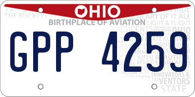 OH license plate GPP4259