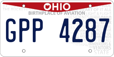 OH license plate GPP4287