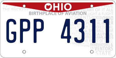 OH license plate GPP4311