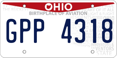 OH license plate GPP4318