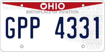 OH license plate GPP4331