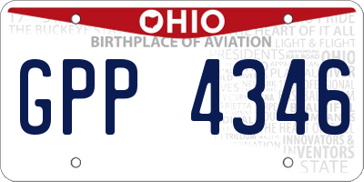 OH license plate GPP4346