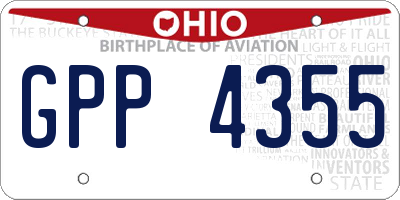 OH license plate GPP4355