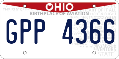 OH license plate GPP4366