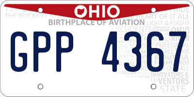 OH license plate GPP4367