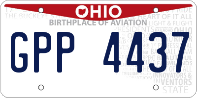 OH license plate GPP4437