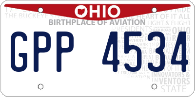 OH license plate GPP4534