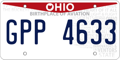 OH license plate GPP4633