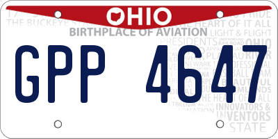 OH license plate GPP4647